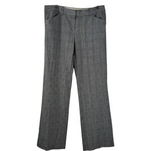 Norma Kamali Plaid Pants Size 12 Career Pockets Office Wear Stretch Mid Rise